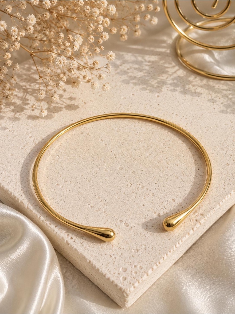 & Other Stories Gold Open-Ended Teardrop Cuff Bracelet